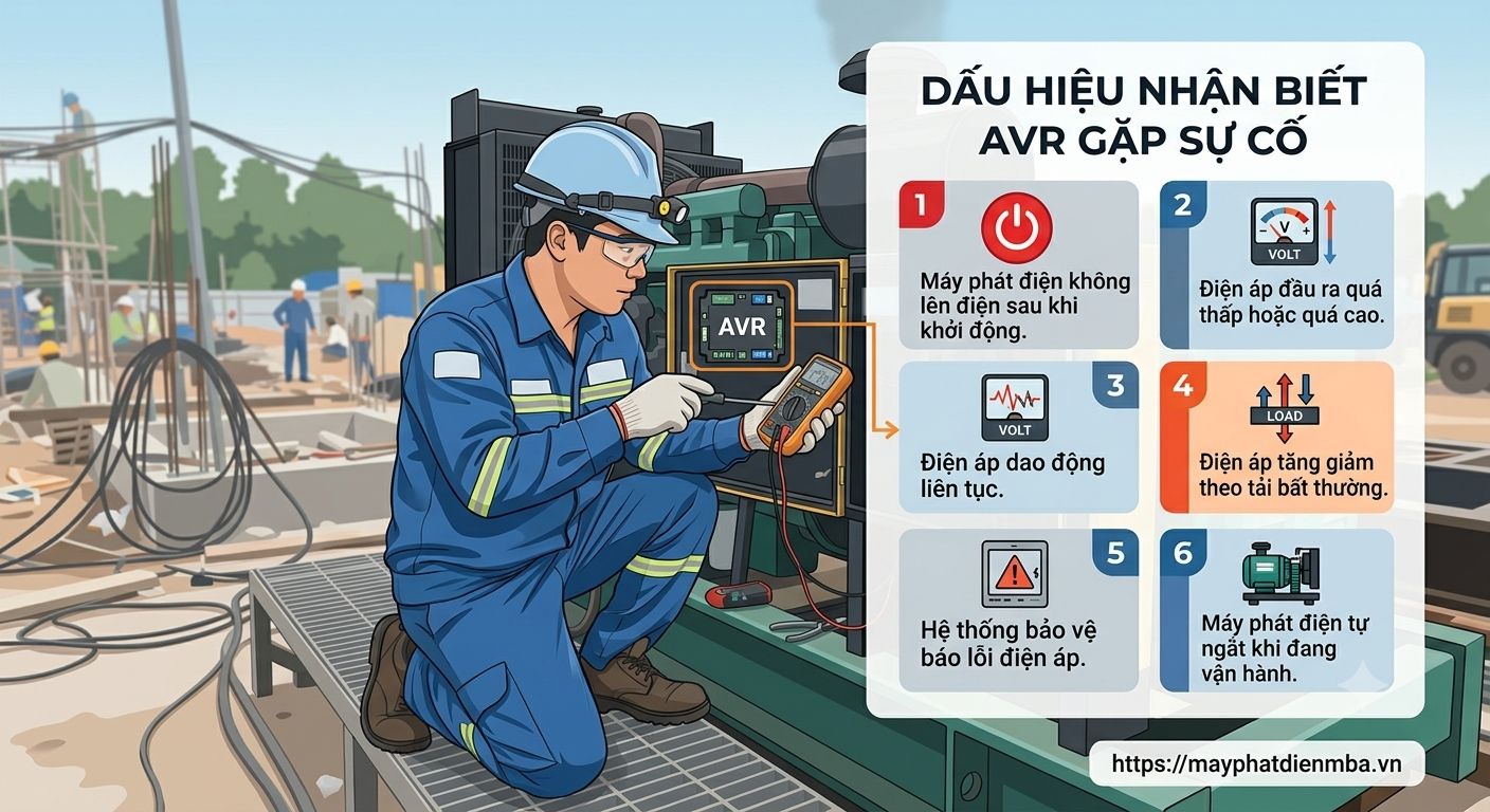 AVR máy phát điện: Các sự cố thường gặp và cách khắc phục