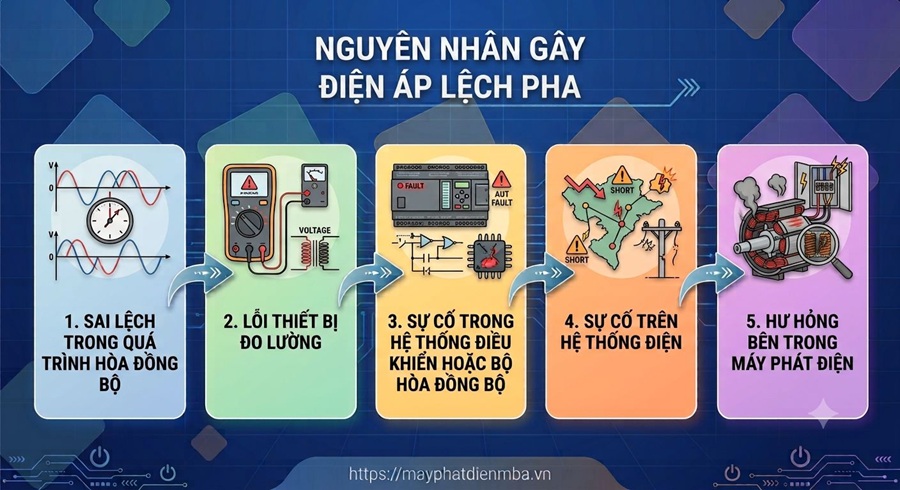 Nguyên nhân gây điện áp lệch pha