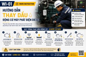 Thay dầu động cơ máy phát điện diesel