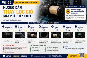 Thay lọc gió máy phát điện diesel