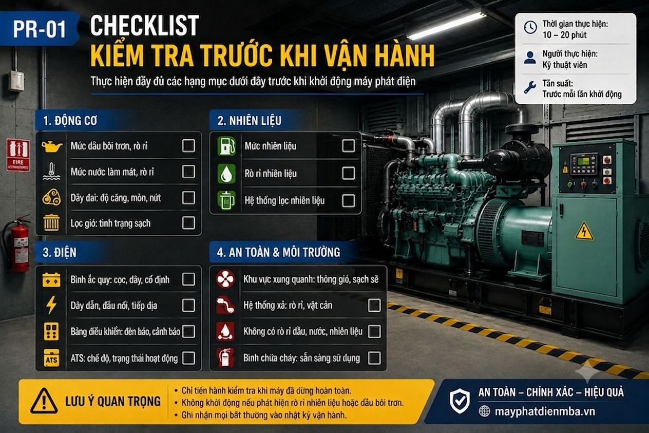 Quy trình kiểm tra trước khi vận hành