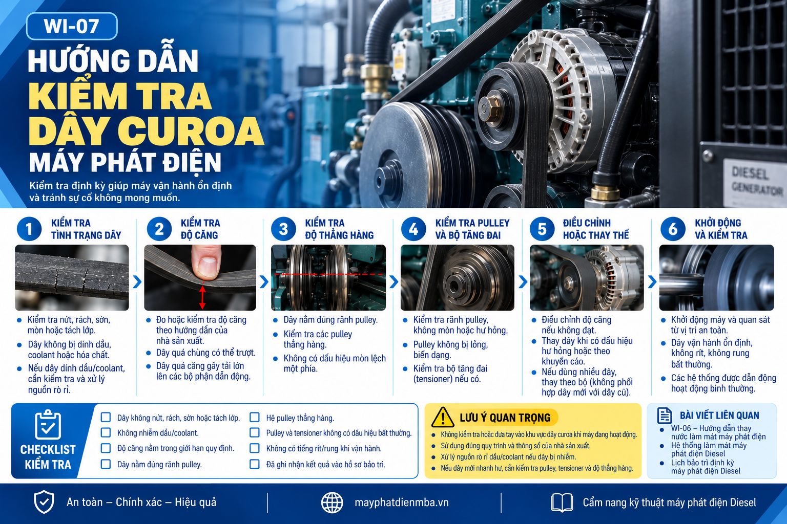 Quy trình kiểm tra dây curoa